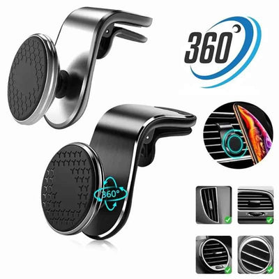 360 Magnetic Car Phone Holder for iPhone 15, 14, XR, Xiaomi, Huawei, Samsung - Adjustable Smartphone Stand and GPS Support - Pulse Electro