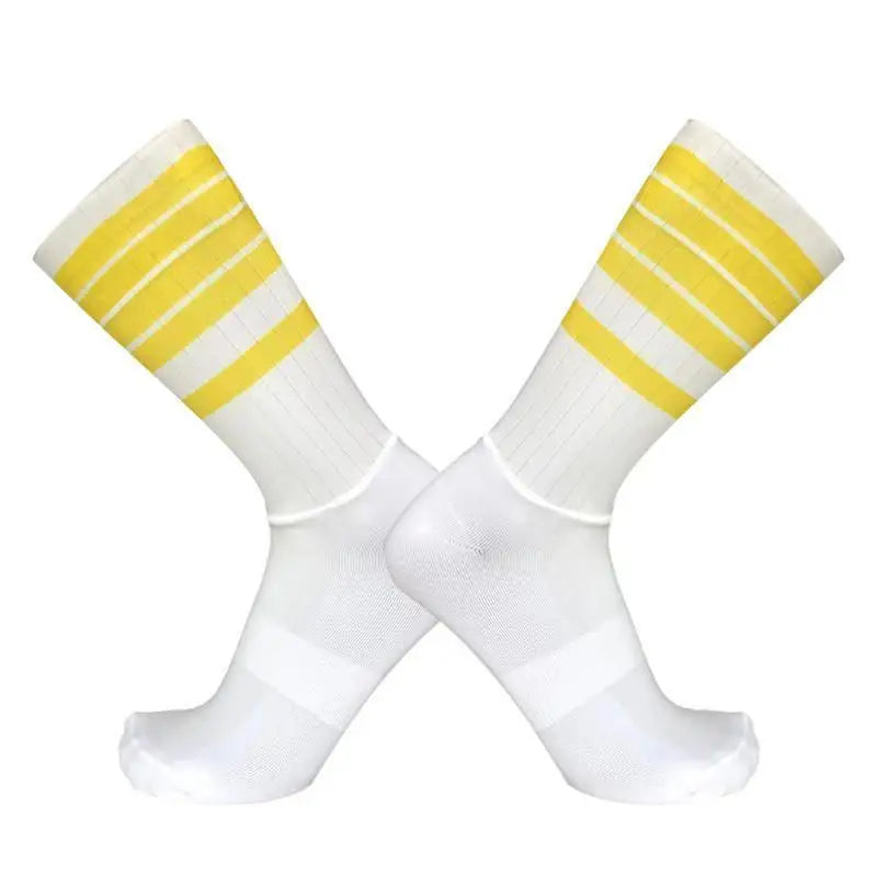 Socks Aero Anti Slip Silicone Summer Whiteline Cycling Socks Men Bicycle Sport Running Bike Socks Calcetines Ciclismo