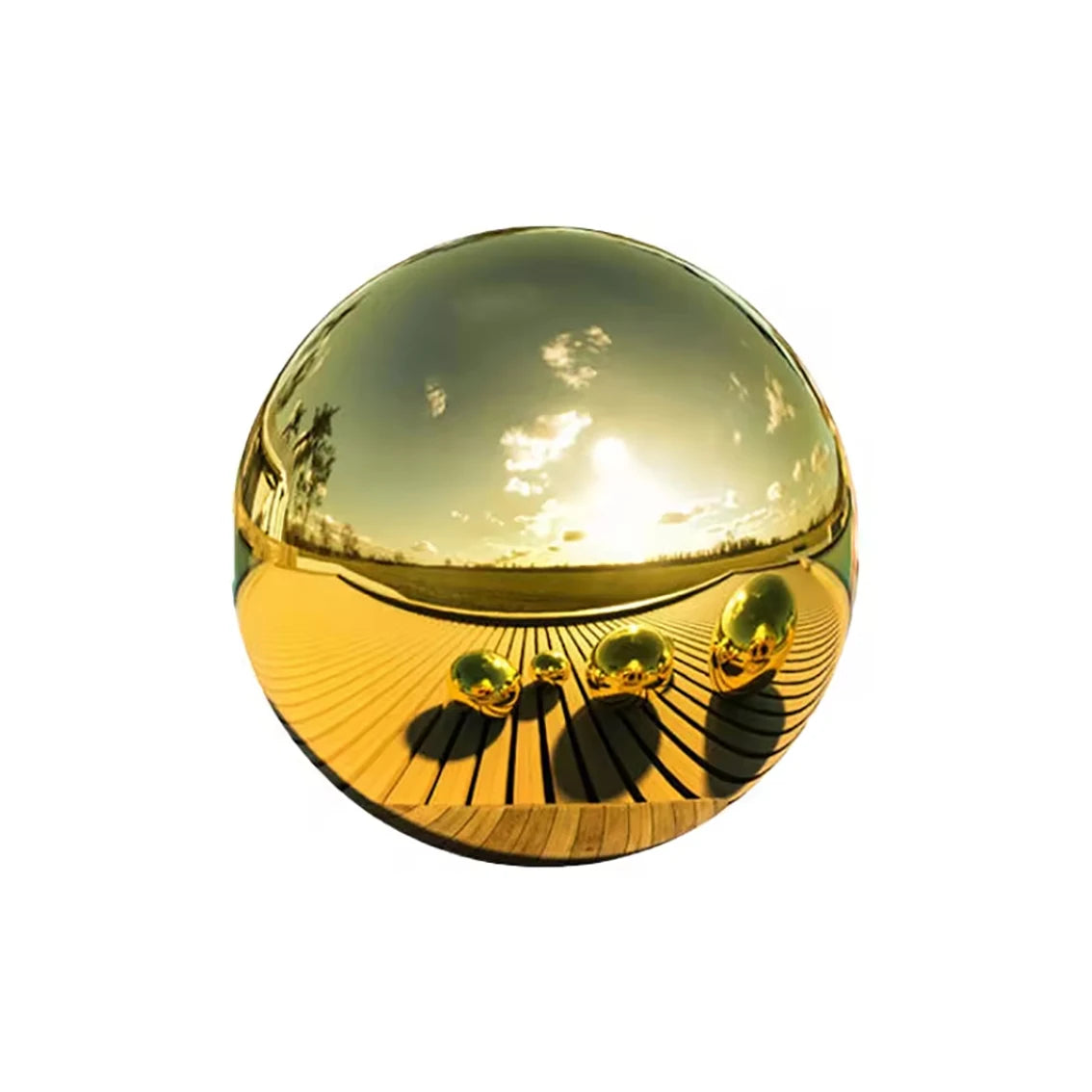 1-10Pcs 304 Stainless Steel Hollow Gazing Ball Mirror Polished Shiny Gold Sphere for Home Garden Ornament 19mm-300mm Golden Ball