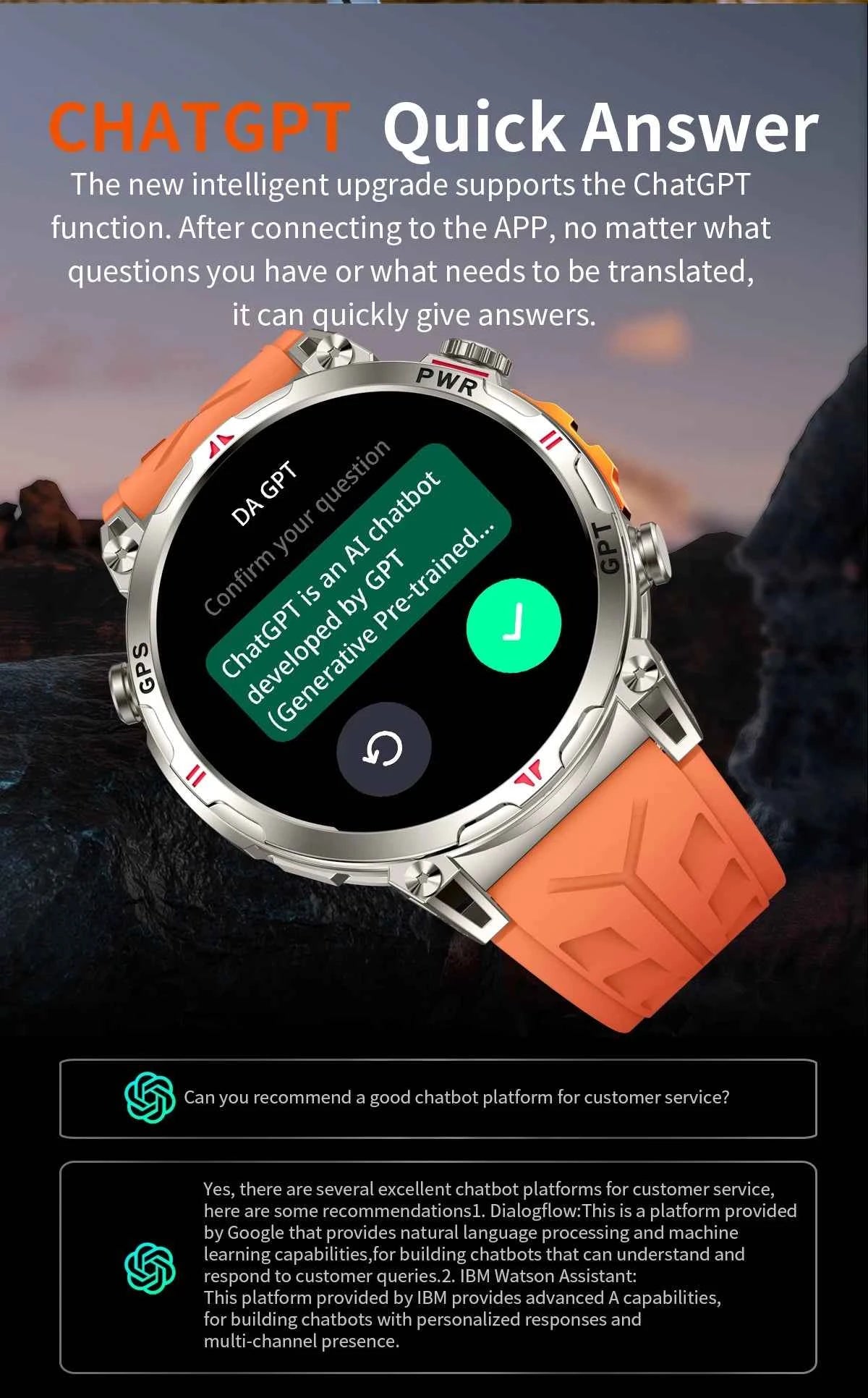 2025 New Military GPS Smartwatch T-Rex3 with 5ATM Waterproof, 650mAh Battery, Heart Rate Monitor, Compass, AI GPT, and Sports Tracker for Men - Pulse Electro