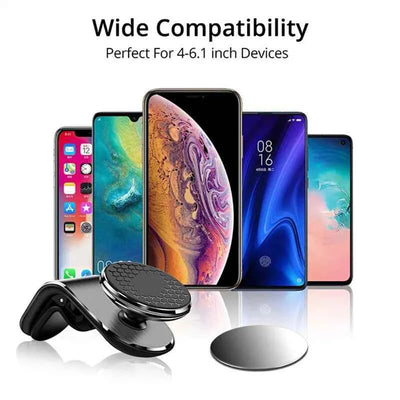 360 Magnetic Car Phone Holder for iPhone 15, 14, XR, Xiaomi, Huawei, Samsung - Adjustable Smartphone Stand and GPS Support - Pulse Electro