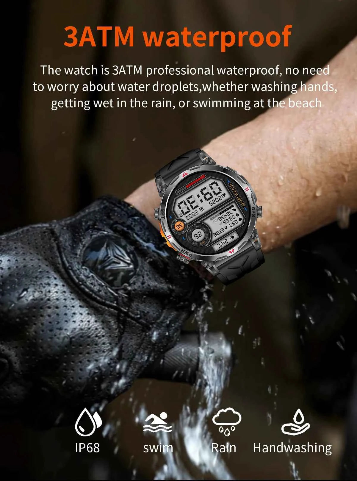 2025 New Military GPS Smartwatch T-Rex3 with 5ATM Waterproof, 650mAh Battery, Heart Rate Monitor, Compass, AI GPT, and Sports Tracker for Men - Pulse Electro