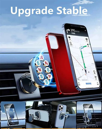 1080 Rotate Magnetic Car Phone Holder for iPhone, Samsung, Xiaomi - Foldable Magnet Cell Smartphone Support GPS Bracket - Pulse Electro