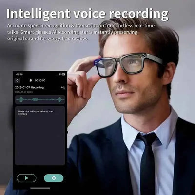 AI Smart Glasses with 8MP Camera, Bluetooth Call & Music Play, 100+ Languages Translation for Men and Women 2025 - Pulse Electro