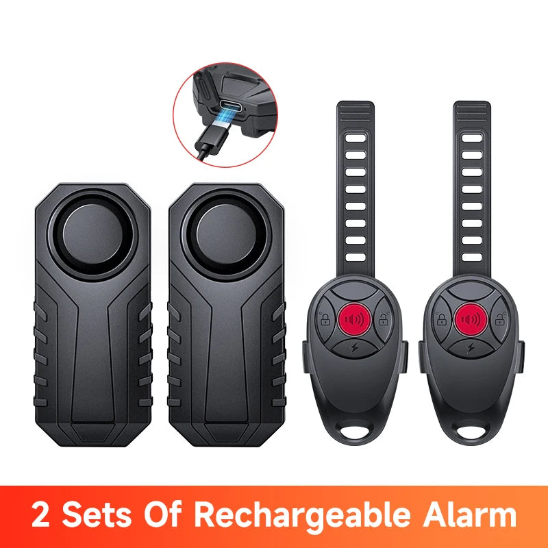 ELECTOP Bicycle Alarm 113dB Anti-Theft Wireless Vibration Remote Control Bike Motorbike Alarms