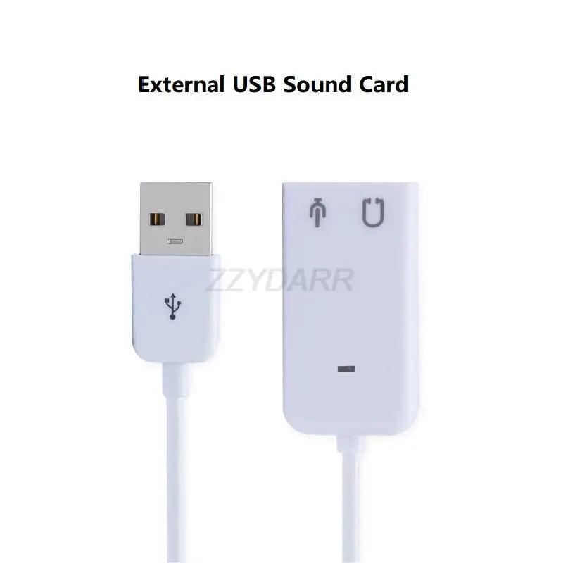 USB to Audio Jack Sound Card Adapter with Dual TRS 3-Pole Headphone and Mic USB to Aux 3.5mm External Audio Converter for Laptop