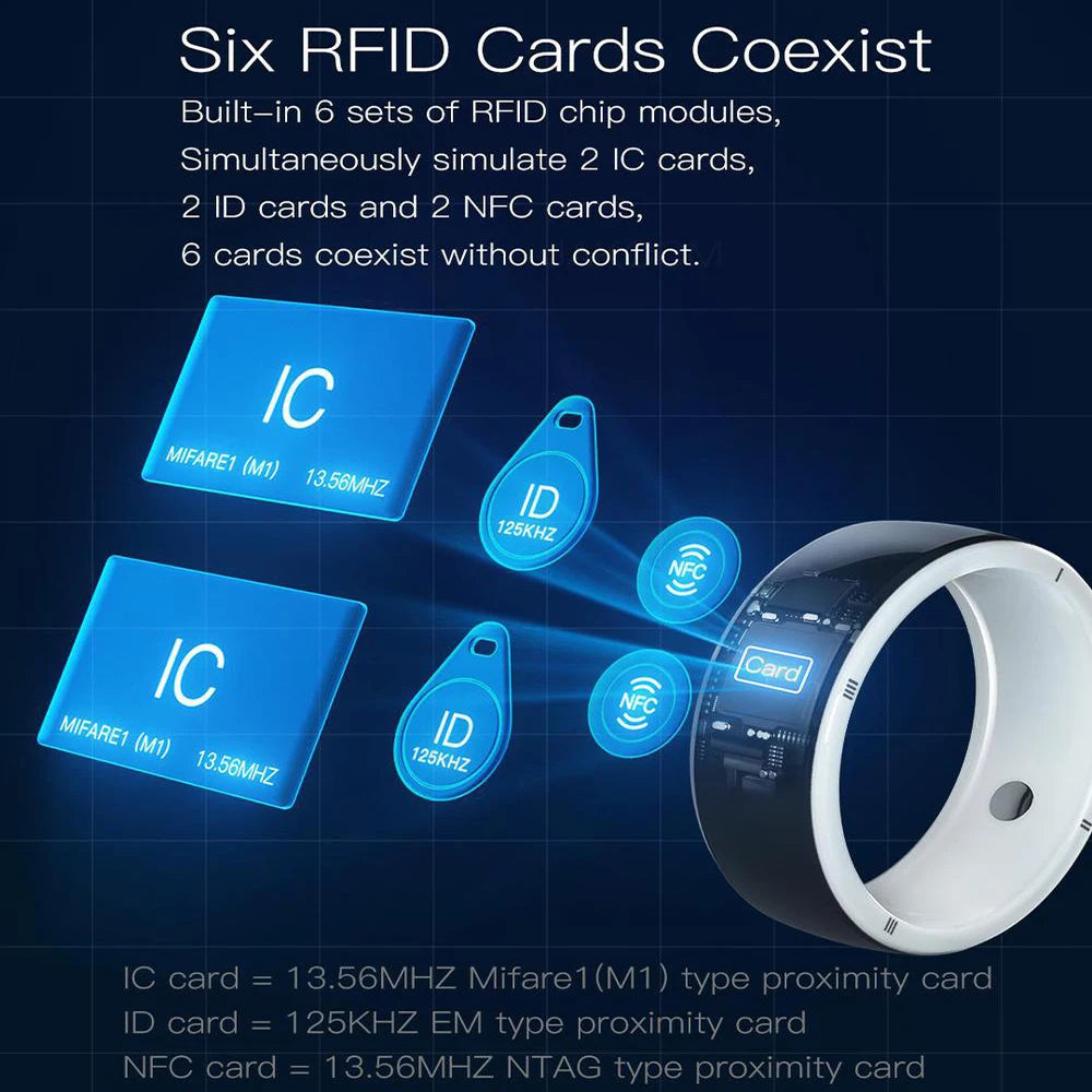 JAKCOM R5 Smart Ring 6 RFID Cards Smart Wearable Device Watch NFC Wear for IOS Android Mobile Bracelet PC Ewelink Switch Watch