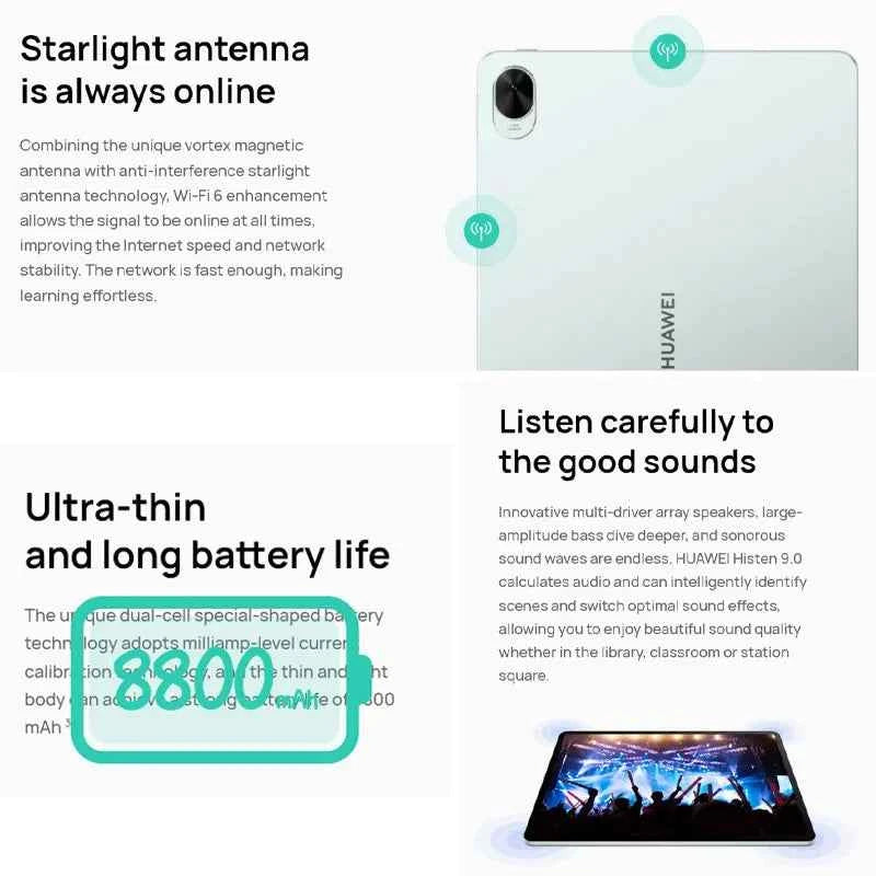 HUAWEI MatePad 11.5S Tablet with 144Hz High Refresh Full Screen, Huawei Notes, WPS Support & 8800mAh Battery - Pulse Electro