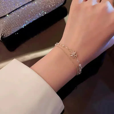 5Pcs Set Gold/Silver Color Fashion Charm Bracelet Women Retro Glossy Geometric Metal Twist Chain Bangles Bracelet Set Jewelry