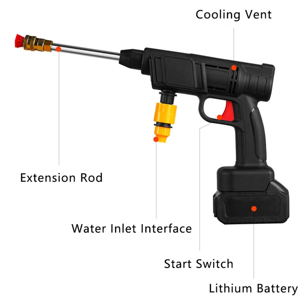 30BAR Cordless High Pressure Cleaner Washer Spray Water Gun