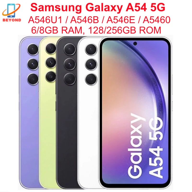 Samsung Galaxy A54 5G A546U1 A546B A546E A5460 Original 6.4" AMOLED 6/8GB RAM 128/256GB Octa Core Exynos NFC Unlocked Cell Phone - Pulse Electro
