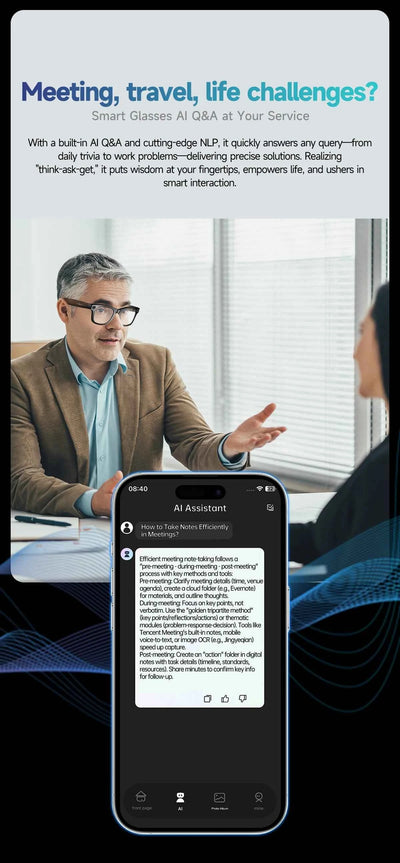 AI Smart Glasses with 8MP Camera, Bluetooth Call & Music Play, 100+ Languages Translation for Men and Women 2025 - Pulse Electro