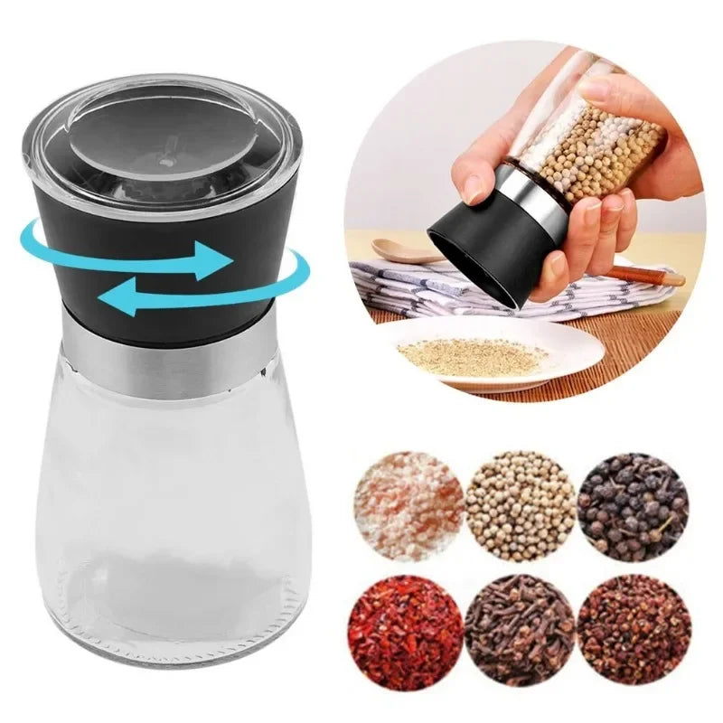 Manual Salt Pepper Mill Adjustable  Seasoning Bottle