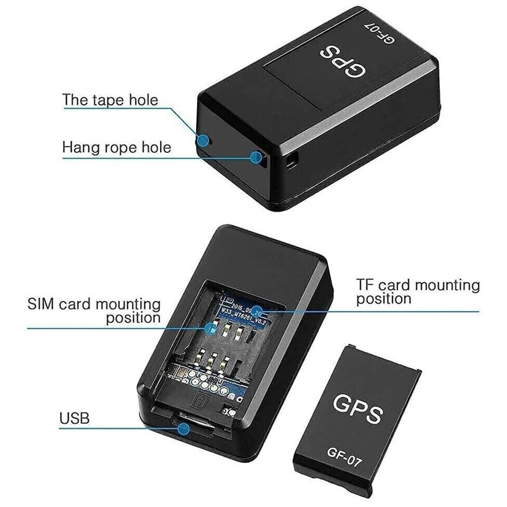 Mini Car GPS Tracker GF-07 Real Time Tracking Anti-Theft Anti-lost Locator Strong Magnetic Mount SIM Message Positioner