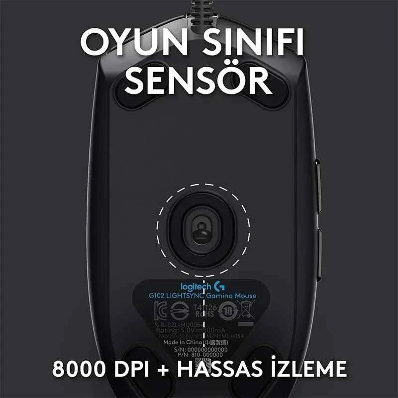 Logitech G102 Gaming Mouse USB Wired with 8000 DPI and Rainbow Optical Effect for PC/Mac - Pulse Electro