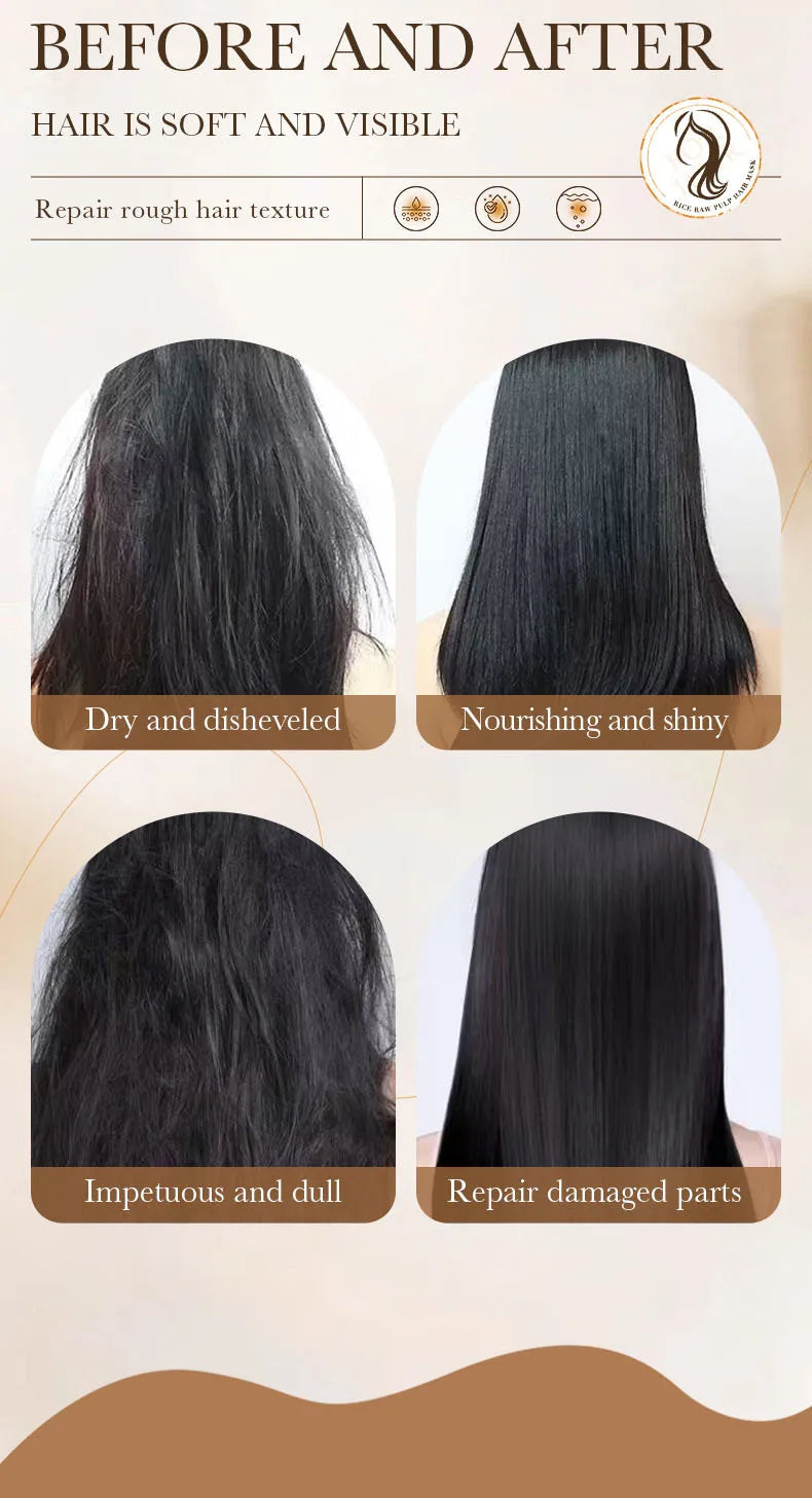 Magical Keratin Hair Mask 5 Seconds Repair Damaged Frizzy Hair Soft Smooth Shiny Rice Nutrition Moisturizing Nourish Hair Care