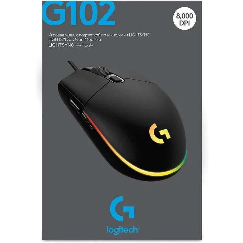 Logitech G102 Gaming Mouse USB Wired with 8000 DPI and Rainbow Optical Effect for PC/Mac - Pulse Electro