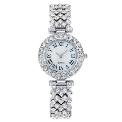 6PCS Set Women Watch Clock Roman Dial Luxury Brand Design Casual Ladies Quartz Wrist Watch Bracelet Set Women