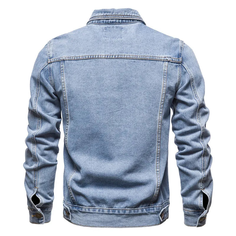 Spring Autumn Cotton Jeans Jacket Man Fashion Denim Jackets Coat Male Turn Down Collar Casual Bomber Jacket Men Clothing Outwear