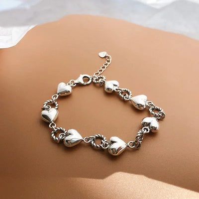 5Pcs Set Gold/Silver Color Fashion Charm Bracelet Women Retro Glossy Geometric Metal Twist Chain Bangles Bracelet Set Jewelry