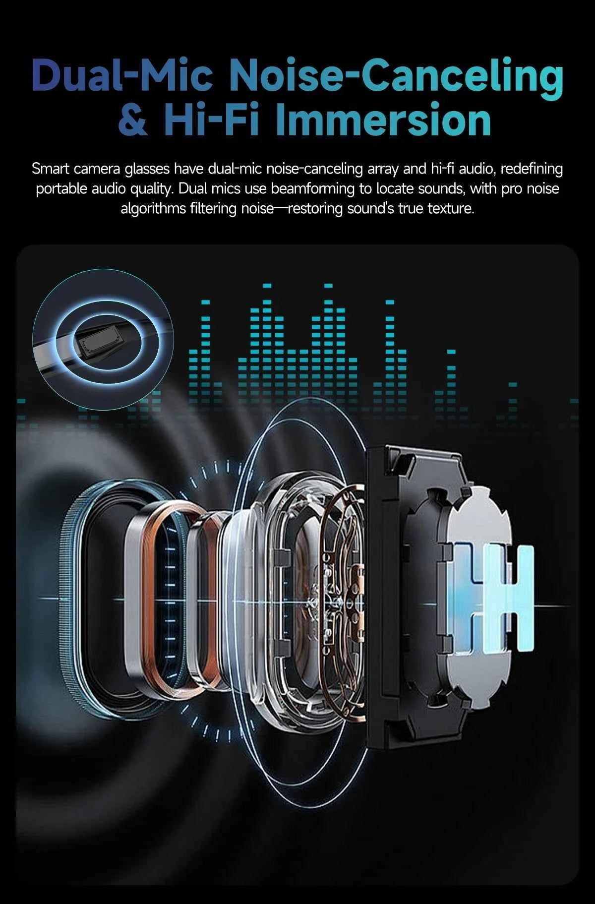 AI Smart Glasses with 8MP Camera, Bluetooth Call & Music Play, 100+ Languages Translation for Men and Women 2025 - Pulse Electro