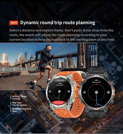 2025 New Military GPS Smartwatch T-Rex3 with 5ATM Waterproof, 650mAh Battery, Heart Rate Monitor, Compass, AI GPT, and Sports Tracker for Men - Pulse Electro