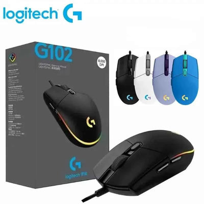 Logitech G102 Gaming Mouse USB Wired with 8000 DPI and Rainbow Optical Effect for PC/Mac - Pulse Electro
