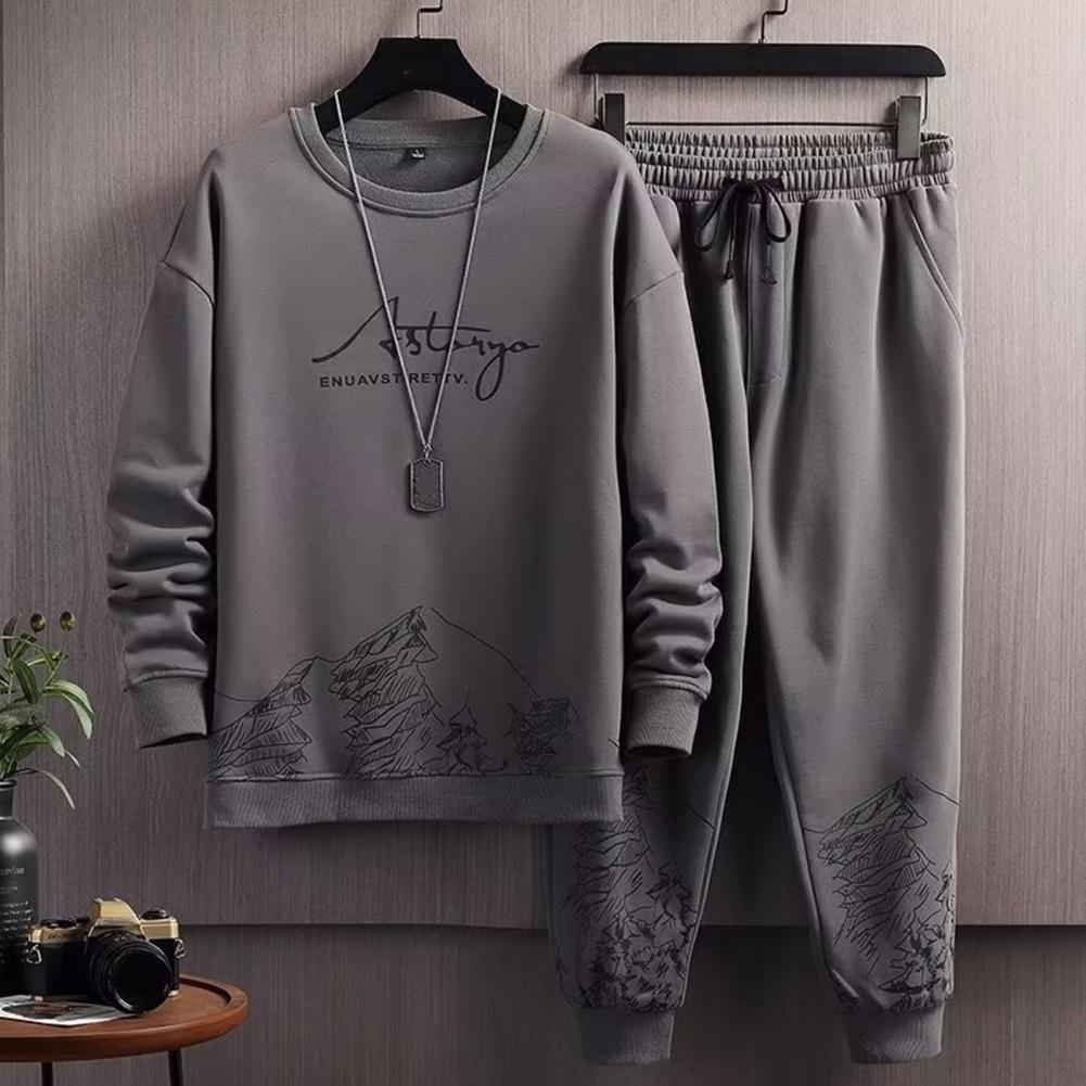 Korea Mens Cotton Sets Hoodie Sweatpants 2 Piece Sweatshirt Suits Womens Kawaii Korean Streetwears Luxury Brand Tracksuit Outfit