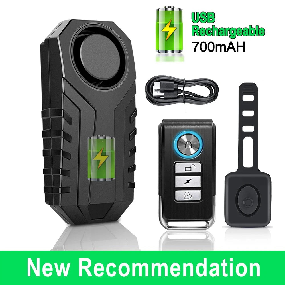 ELECTOP Bicycle Alarm 113dB Anti-Theft Wireless Vibration Remote Control Bike Motorbike Alarms