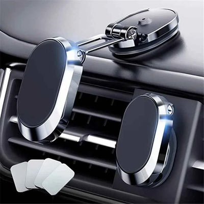 1080 Rotate Magnetic Car Phone Holder for iPhone, Samsung, Xiaomi - Foldable Magnet Cell Smartphone Support GPS Bracket - Pulse Electro