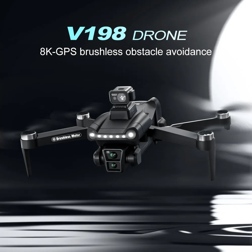 Xiaomi V198GPS Professional Drone ESC 8K  HD Camera Brushless Obstacle Avoidance Aerial Optical Foldable Quadcopter Mini Drone