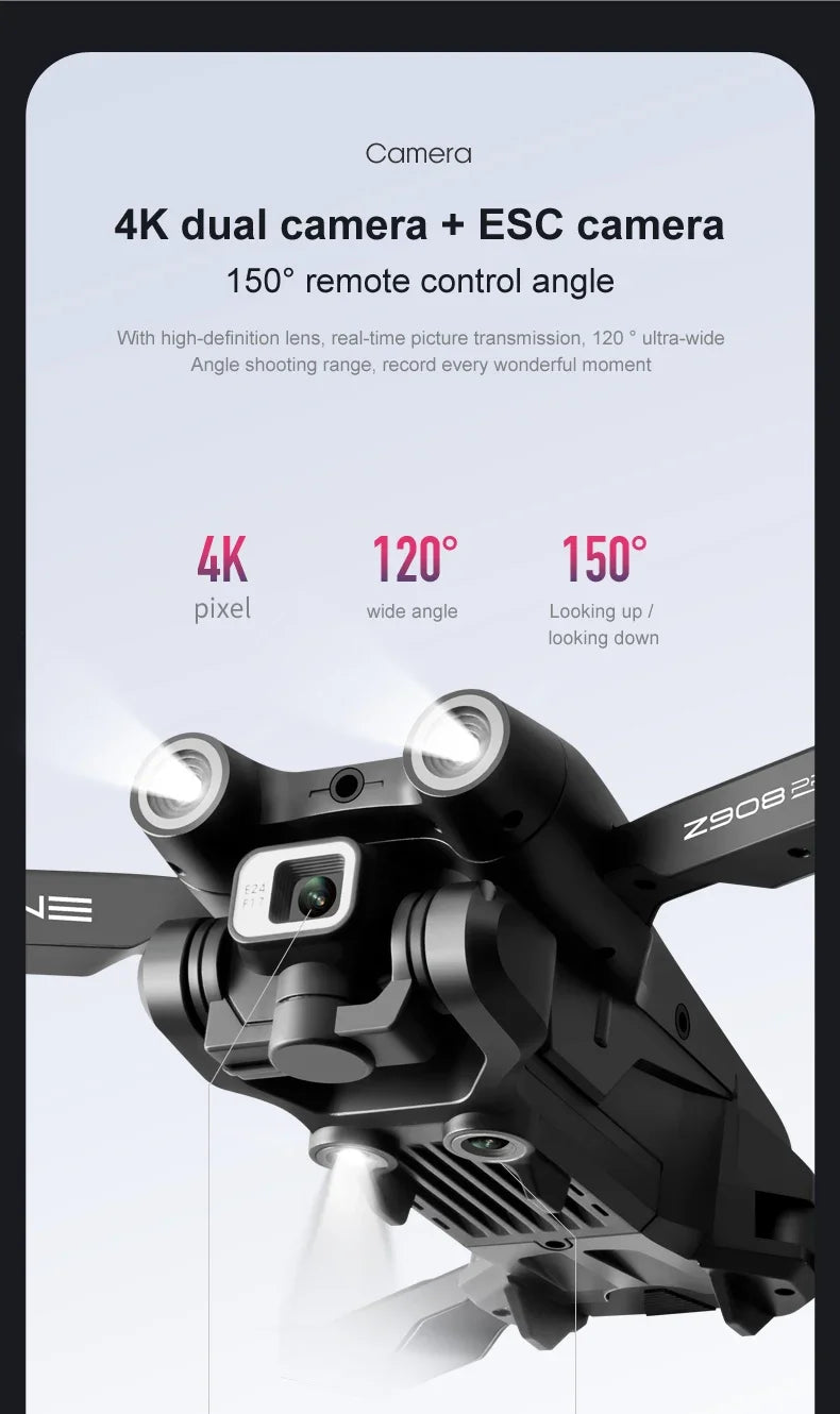 Xiaomi Z908Pro Max Drone Professional Dual Camera HD 8K Brushless Motor GPS FPV Obstacle Avoidance Folding Quadcopter UVA 10000M