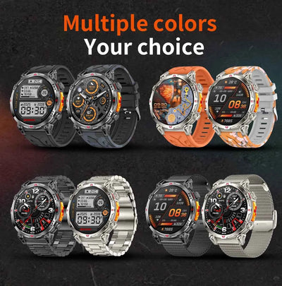 2025 New Military GPS Smartwatch T-Rex3 with 5ATM Waterproof, 650mAh Battery, Heart Rate Monitor, Compass, AI GPT, and Sports Tracker for Men - Pulse Electro